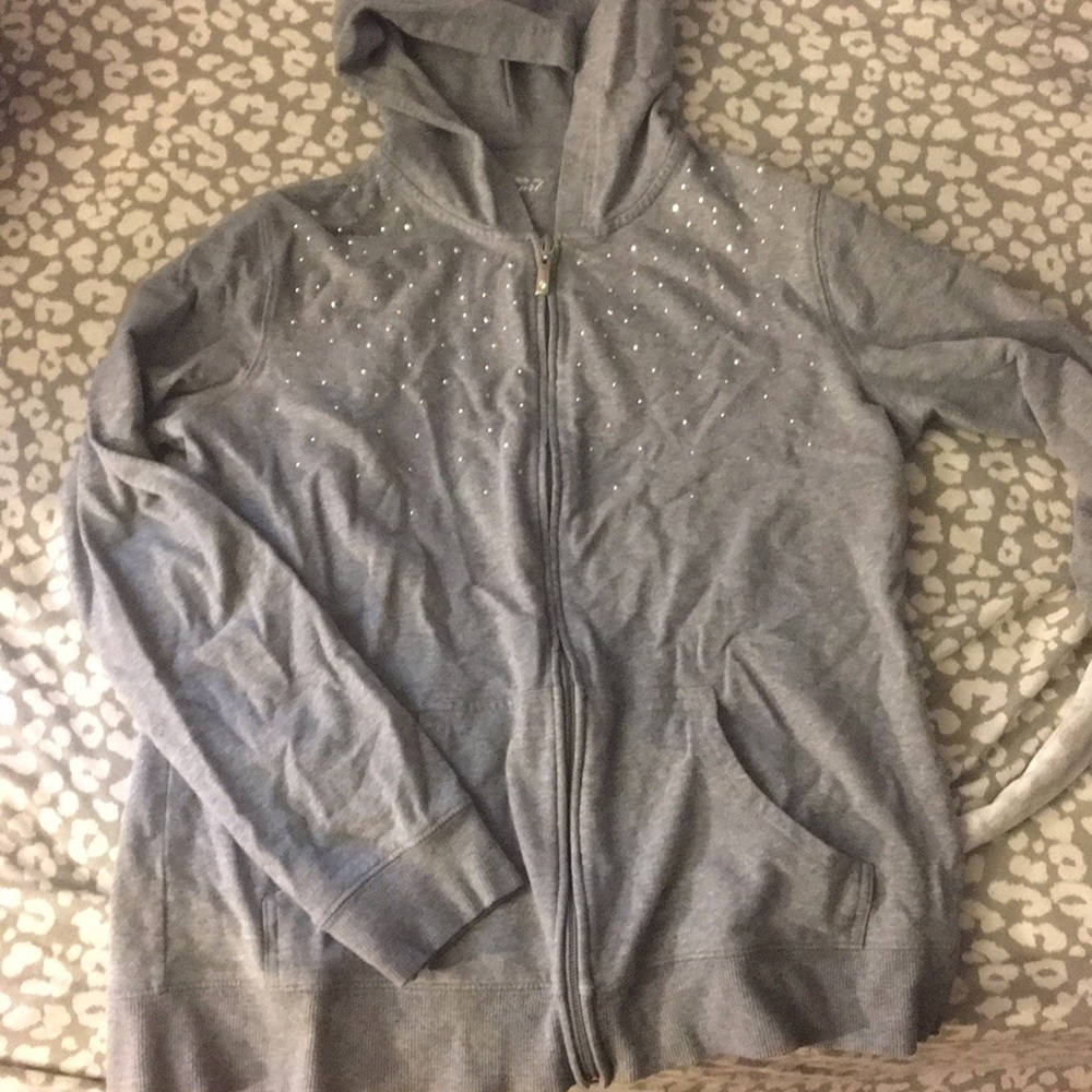 Grey zip up hoodie